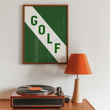 Golf Diagonal Banner Typography Art Print