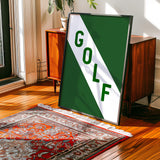 Golf Diagonal Banner Typography Art Print