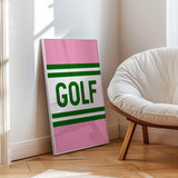 Golf Striped Green and Pink Art Print