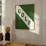 Golf Diagonal Banner Typography Art Print