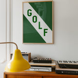 Golf Diagonal Banner Typography Art Print