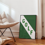 Golf Diagonal Banner Typography Art Print