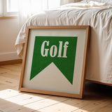 Retro Golf Poster Art Print Banner Style Square