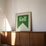Retro Golf Poster Art Print Banner Style Square