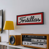 Framed Tortillas Black White Red Art Print