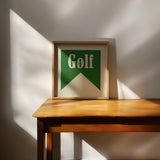Retro Golf Poster Art Print Banner Style Square