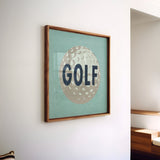 Retro Golf Ball Art Print Dusty Blue