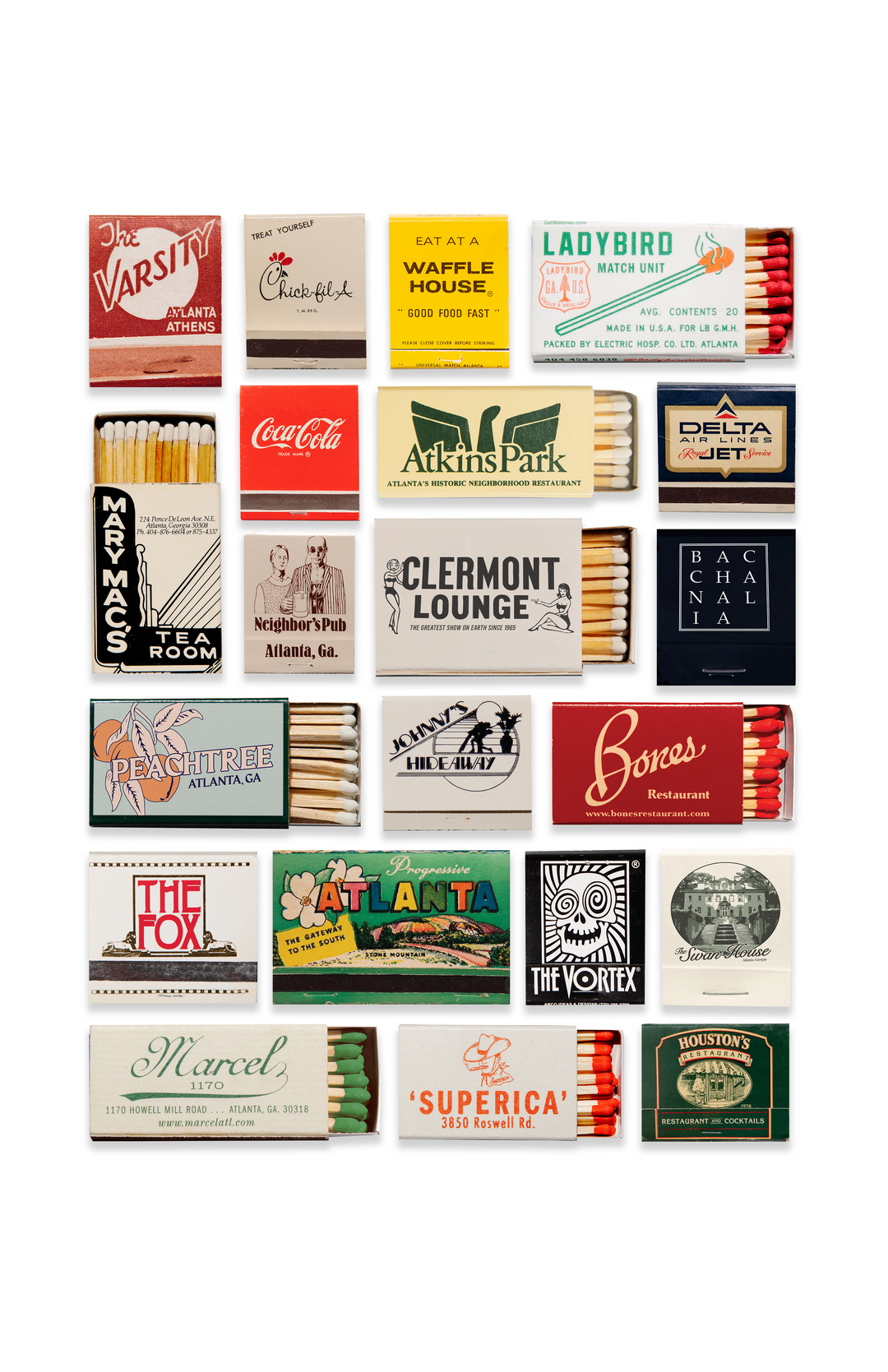 Atlanta Collage Matchbook Poster - Atlanta Georgia Gift - Match South ...