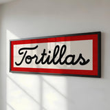 Framed Tortillas Black White Red Art Print