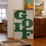 Golf Poster Typography Art Print For Golfers Light Gray