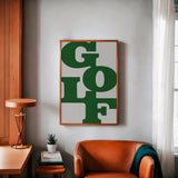 Golf Poster Typography Art Print For Golfers Light Gray