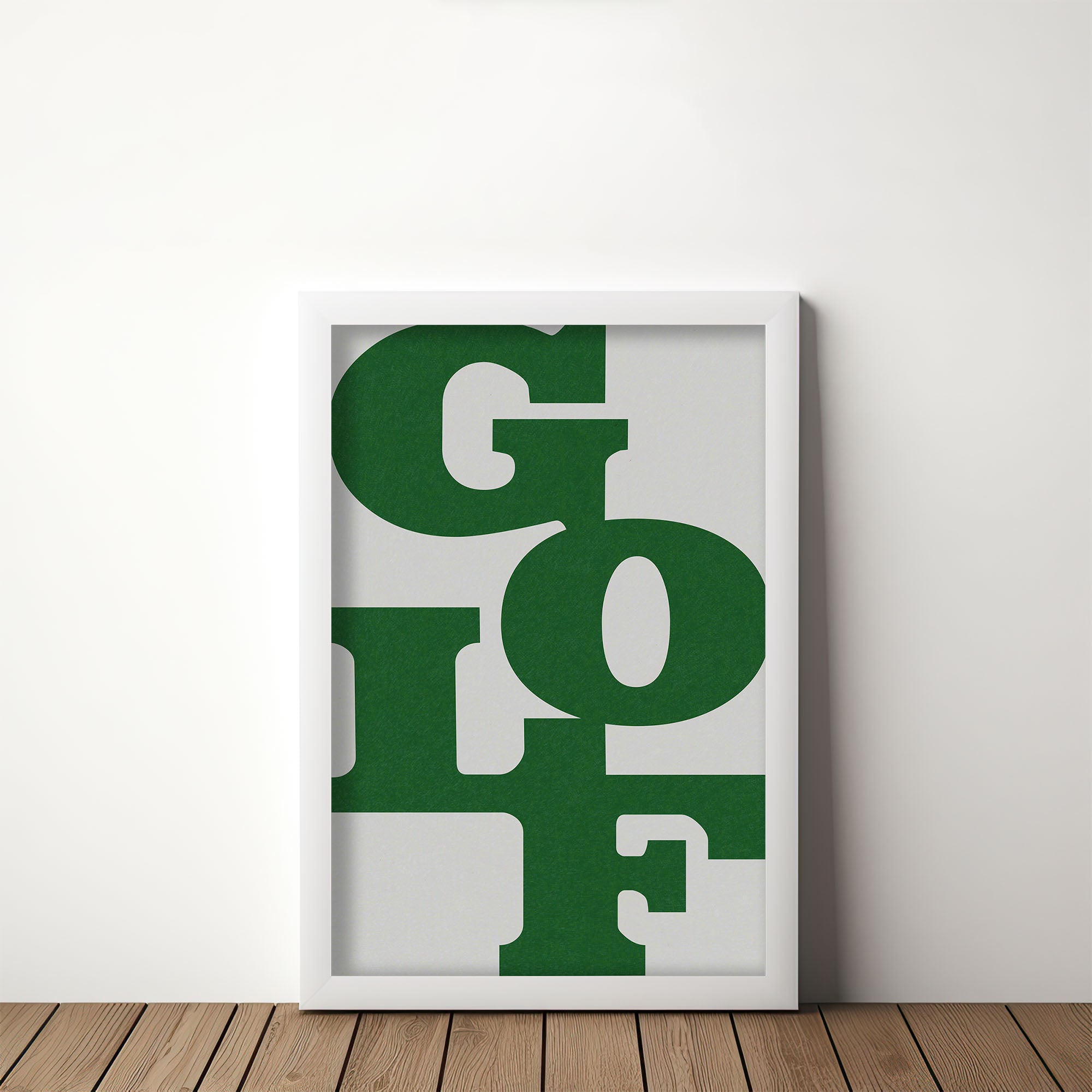 Golf Poster Typography Art Print For Golfers Light Gray