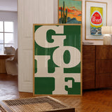 Golf Poster Typography Art Print For Golfers Green