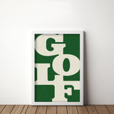 Golf Poster Typography Art Print For Golfers Green