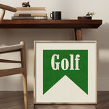 Retro Golf Poster Art Print Banner Style Square