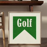 Retro Golf Poster Art Print Banner Style Square