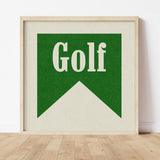 Retro Golf Poster Art Print Banner Style Square