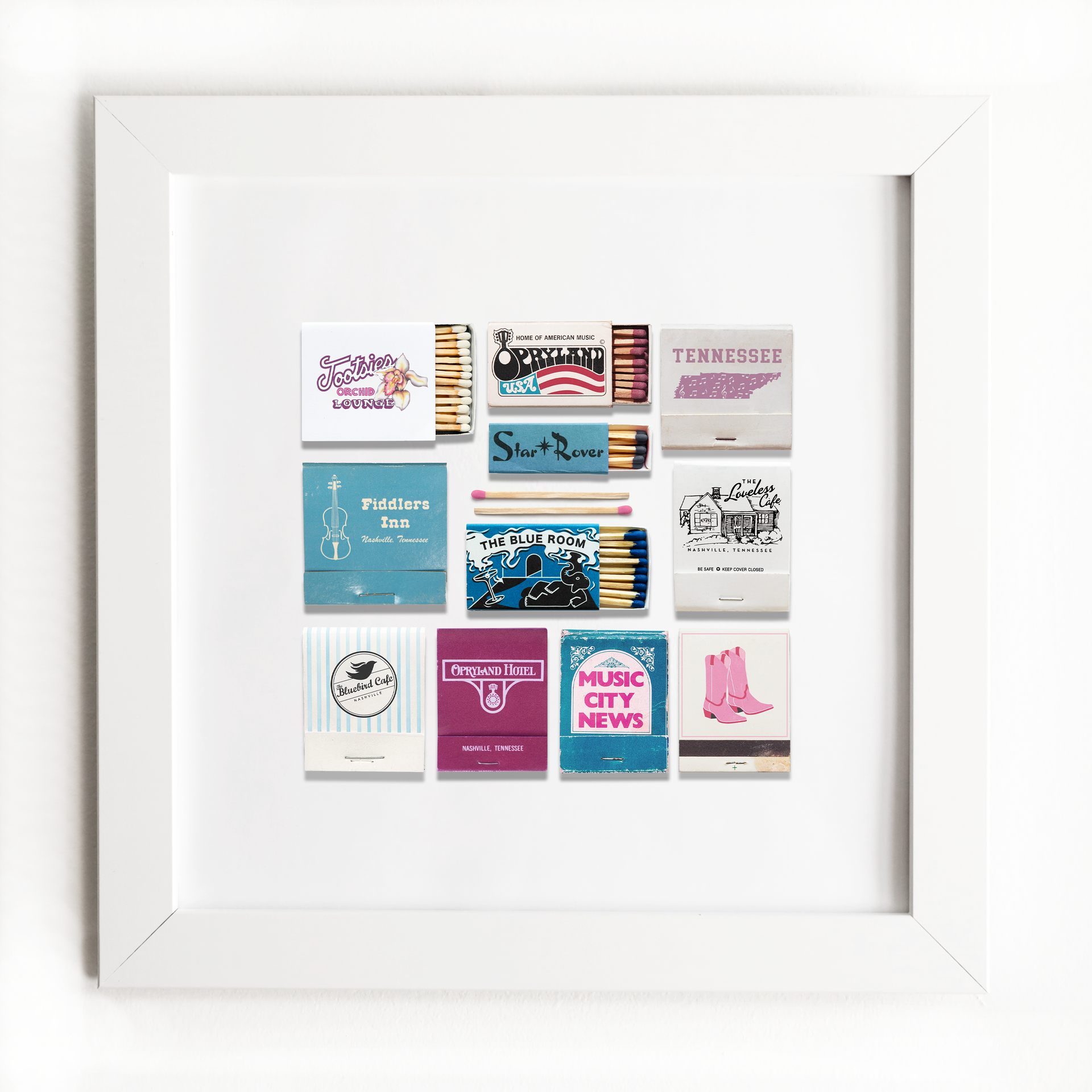 m*y様 OshKosh 他色々アンティークパンフレットセット Nashville Tennessee Collage - Vintage Matchbook Wall Prints