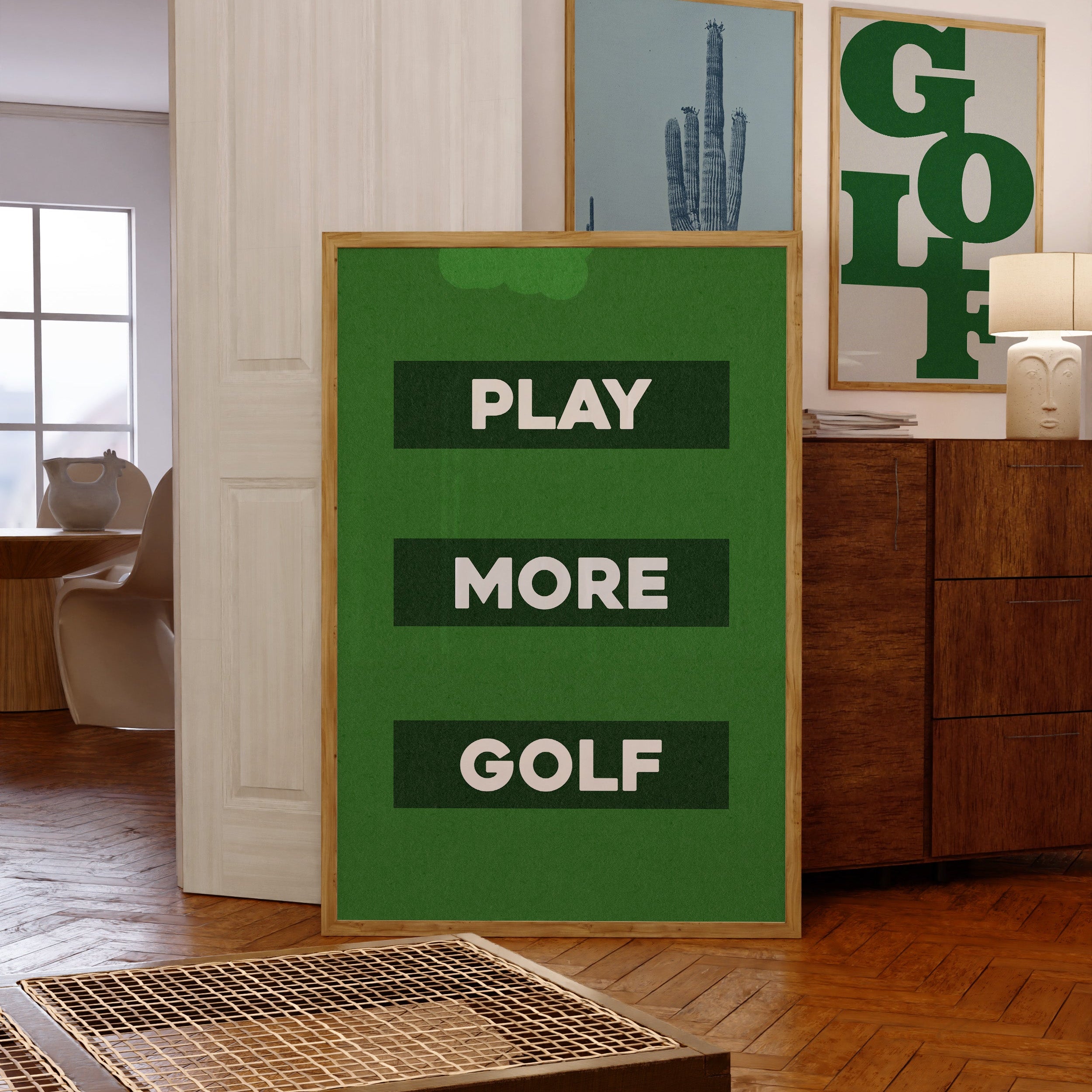 Play More Golf Art Poster Print
