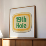 Retro 19th Hole Golf Coaster Art Print