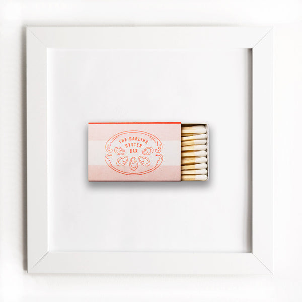 The Darling Oyster Bar (Peach) - Framed Print Matchbook - Gift